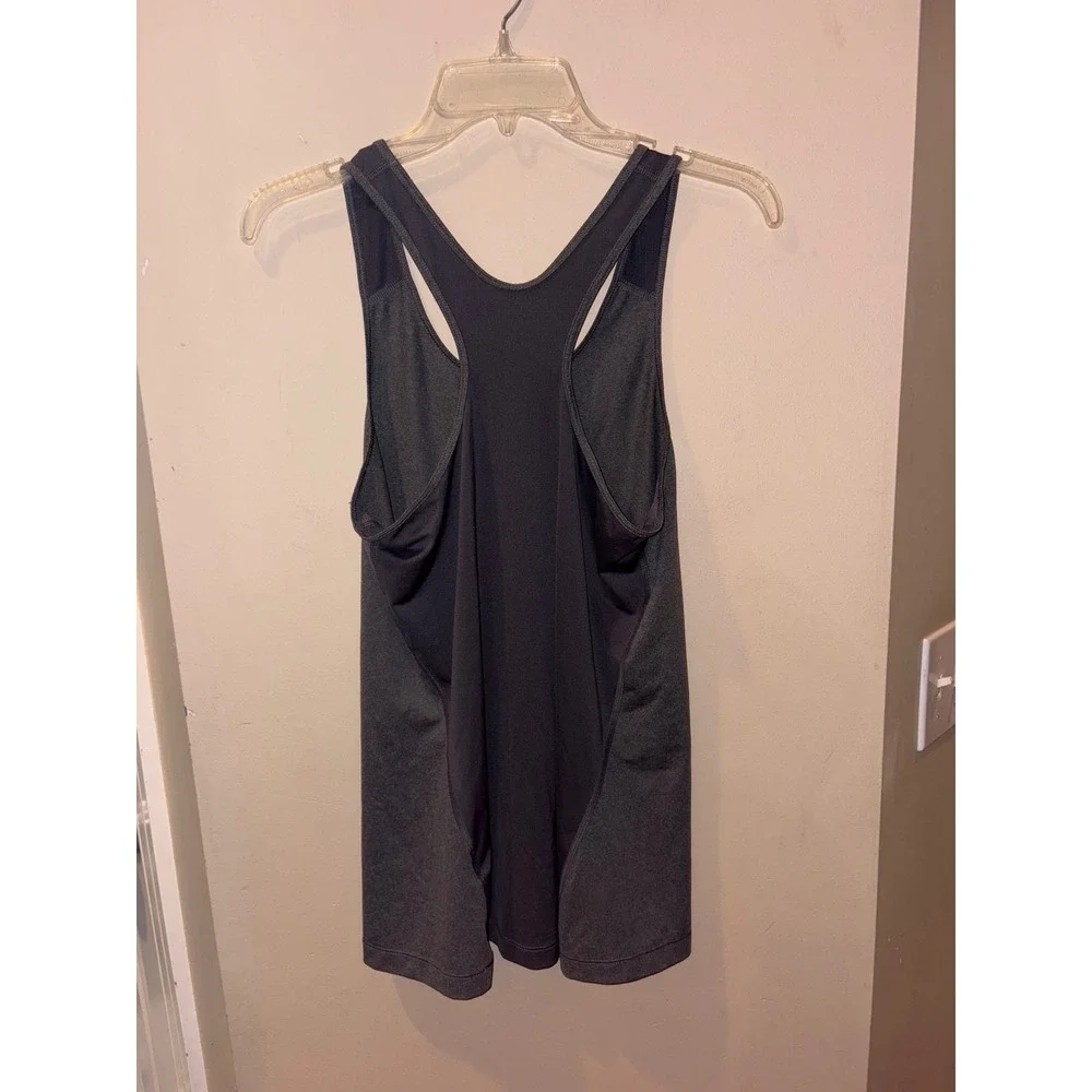 New Nike Womens Dri-FIT Racerback Tank Top Grey Heather Mesh Back Large